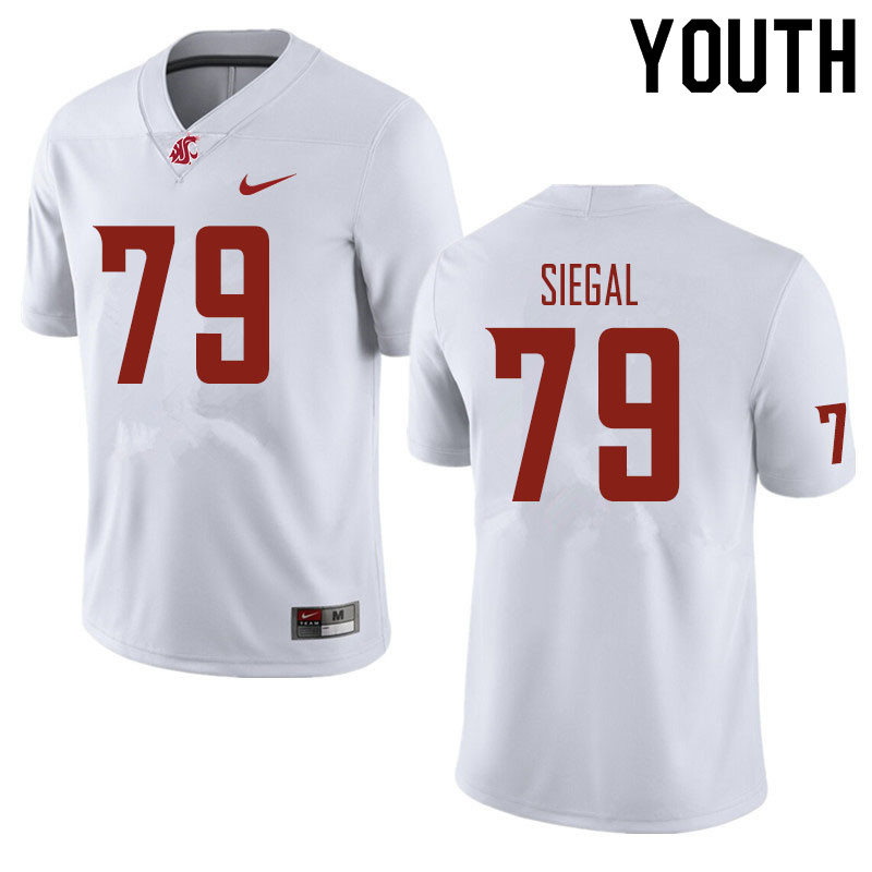 Youth #79 Jake Siegal Washington State Cougars Football Jerseys Sale-White
